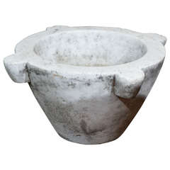 Large Scale Carved Marble Mortar