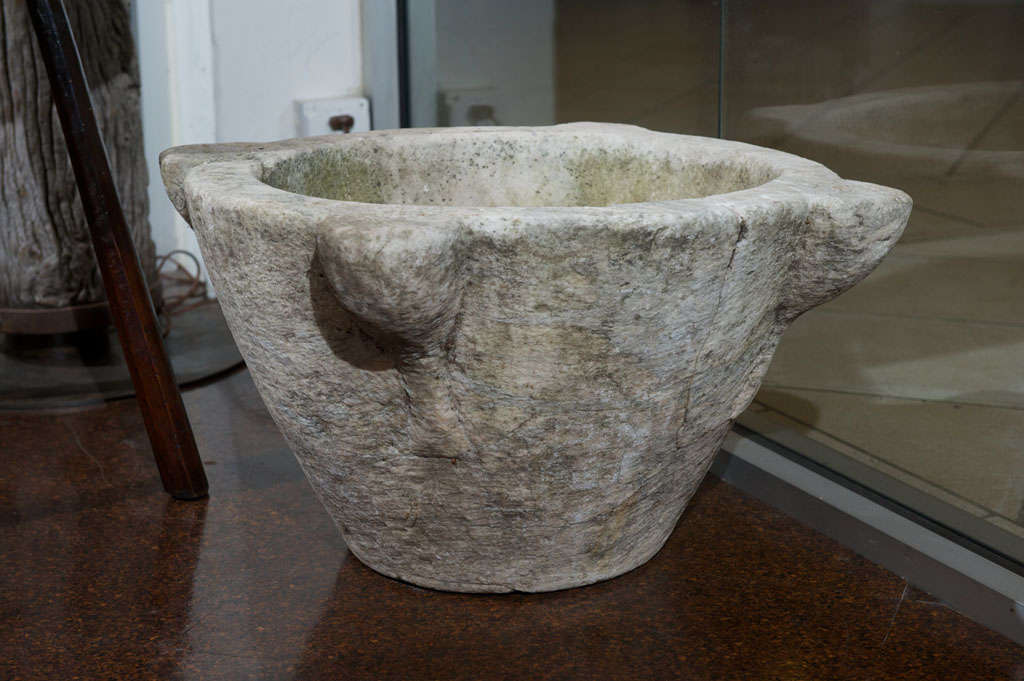 19th Century Very Large-Scale Carved Stone Mortar For Sale