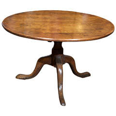 Low Oak Pedestal Table