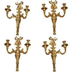 Two Pairs of Antique Ormulu Louis XVI Wall Sconces