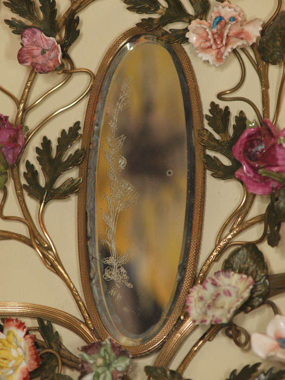 19th Century Pair of Antique French Porcelain Wall Sconces