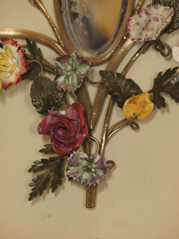 Pair of Antique French Porcelain Wall Sconces 1