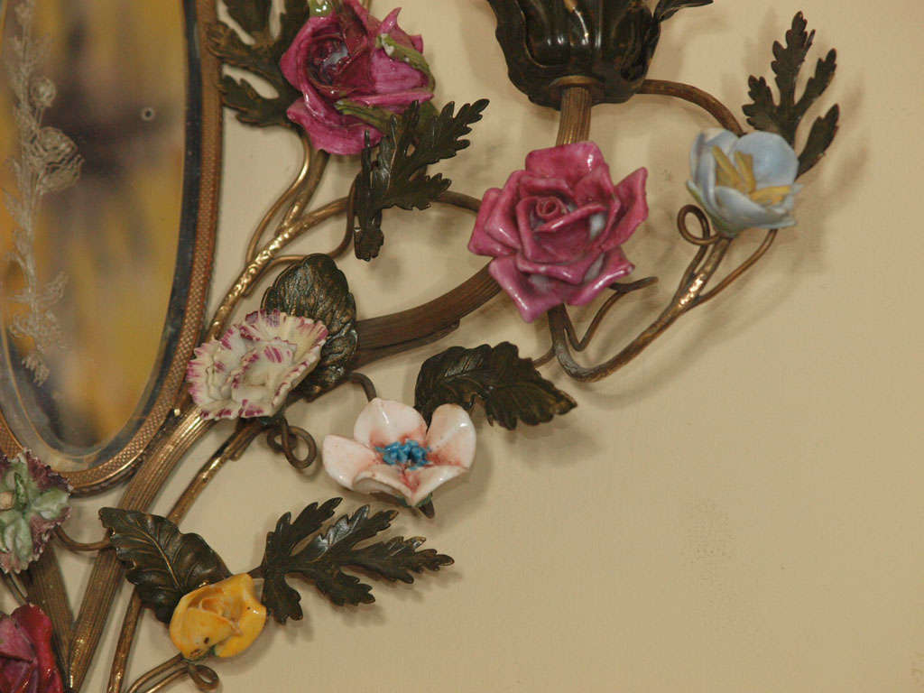 Pair of Antique French Porcelain Wall Sconces 2
