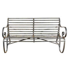 Antique English Iron Garden Bench, Circa 1880