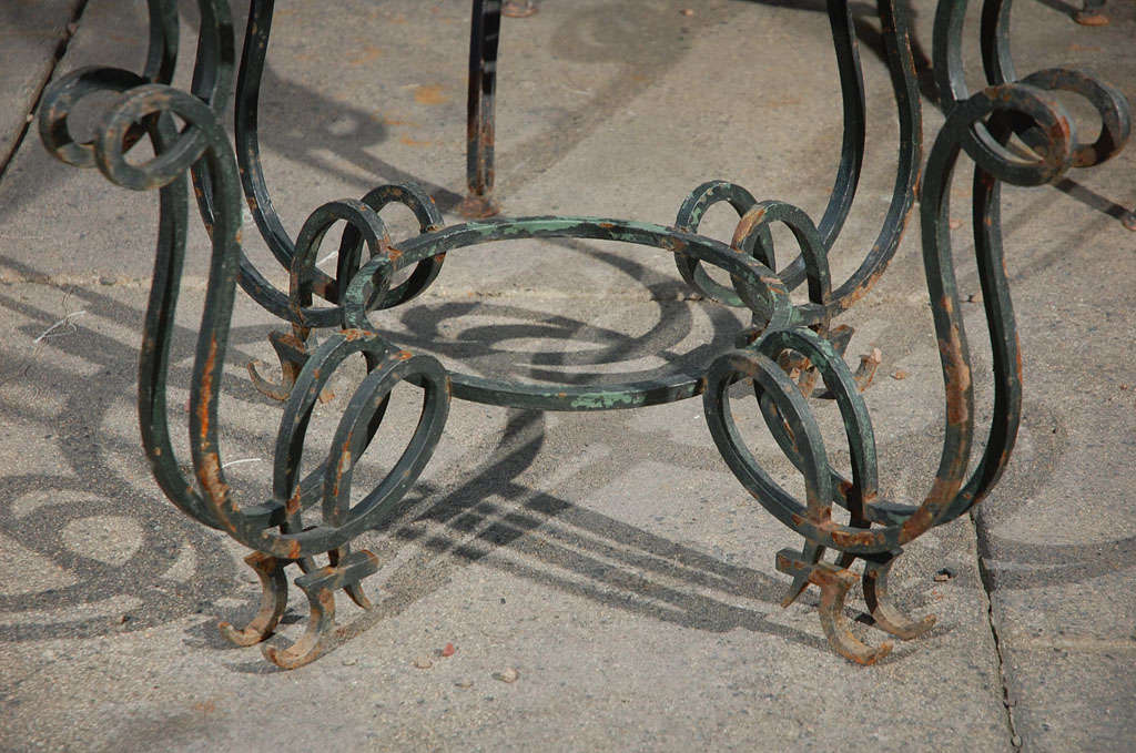 French Iron and Glass Table, Circa 1900 In Good Condition In Los Angeles, CA