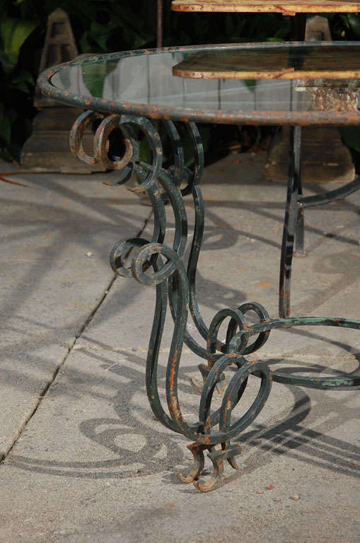 20th Century French Iron and Glass Table, Circa 1900