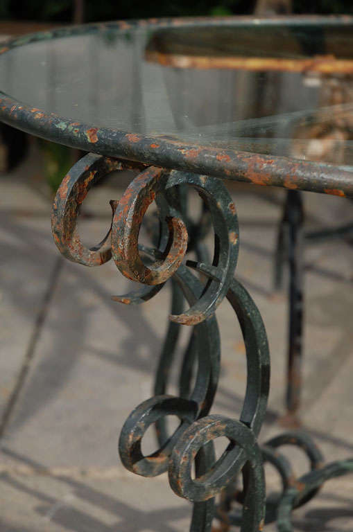French Iron and Glass Table, Circa 1900 1