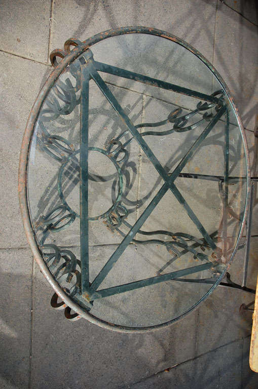 French Iron and Glass Table, Circa 1900 2