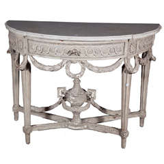 Antique French Louis XVl Marble Top Console
