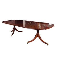 Antique English Double Pedestal Mahogany Dining Table