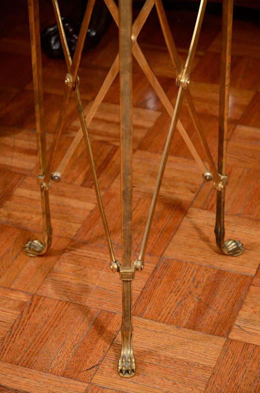 Pair of Gueridon Brass Tables with Marble Top 6