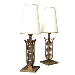 EDGAR BRANDT Pair of Modernist Table Lamps