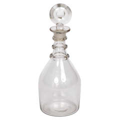 18th Century, GLASS DECANTER, 3 Neck Rings, English, hand blown crystal
