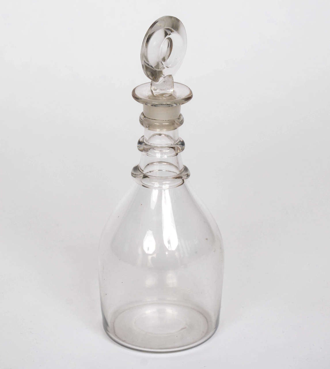 18th Century, GLASS DECANTER, 3 Neck Rings, English, hand blown crystal at 1stDibs 18th