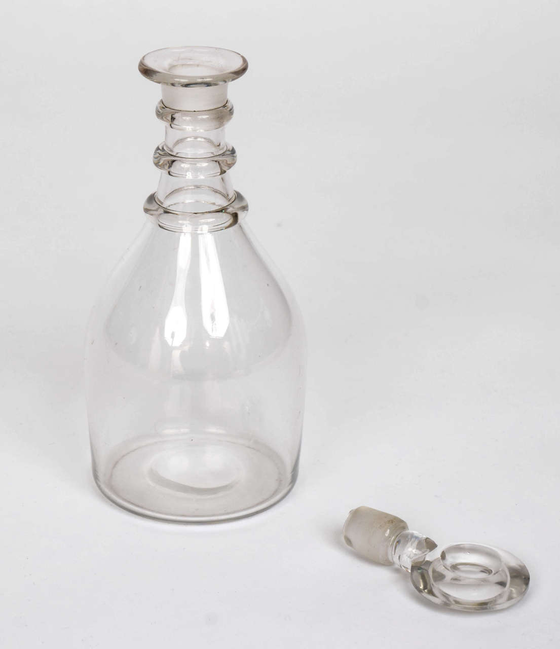 18th Century, GLASS DECANTER, 3 Neck Rings, English, hand blown crystal at 1stDibs 18th