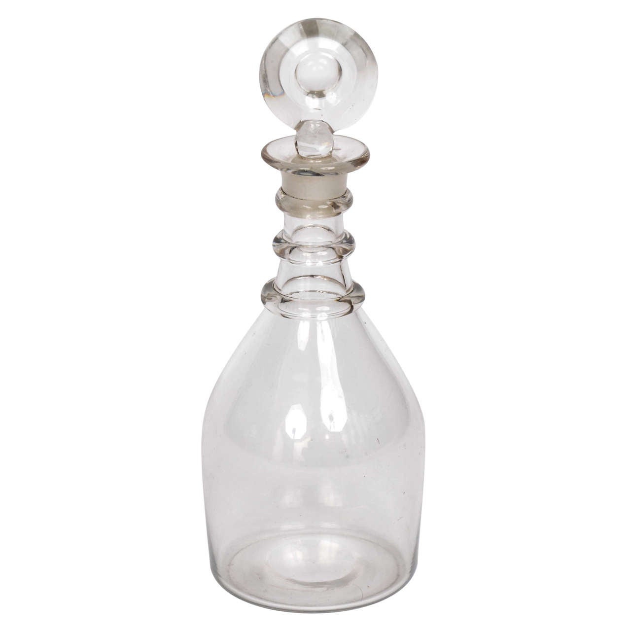 18th Century, GLASS DECANTER, 3 Neck Rings, English, hand blown crystal at 1stDibs 18th