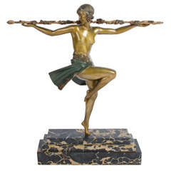 Bacchante, Art Deco Figure by Le Faguays