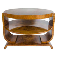 Art Deco Walnut Two-Tier Center Table