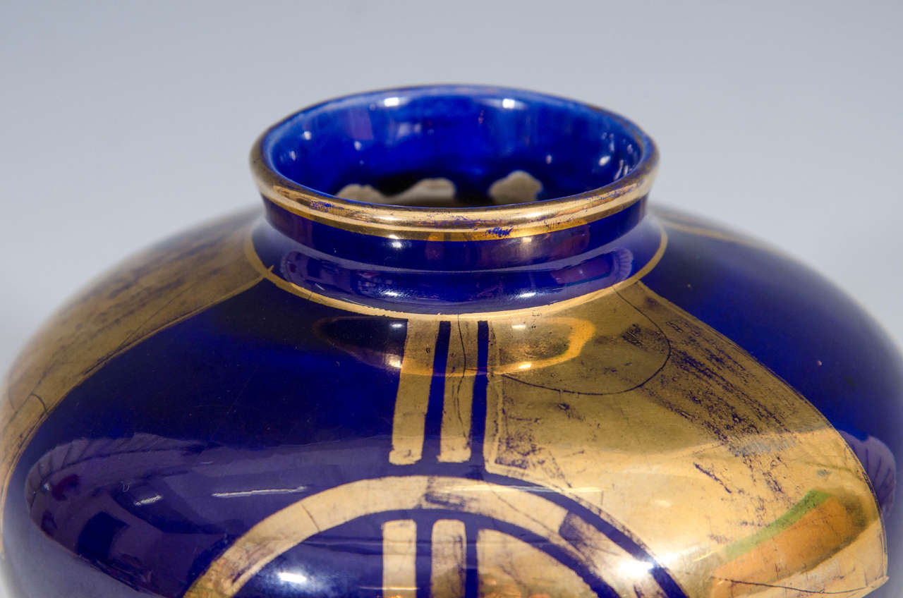 Art Deco Cobalt Blue Sevres Vase In Good Condition In New York, NY