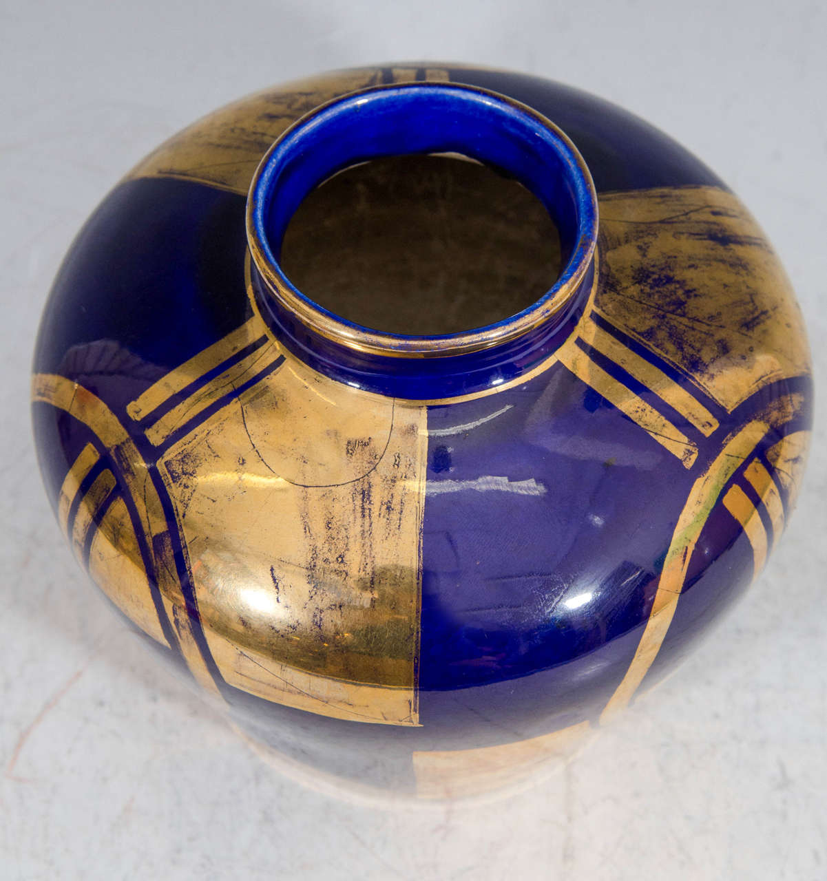 Mid-20th Century Art Deco Cobalt Blue Sevres Vase