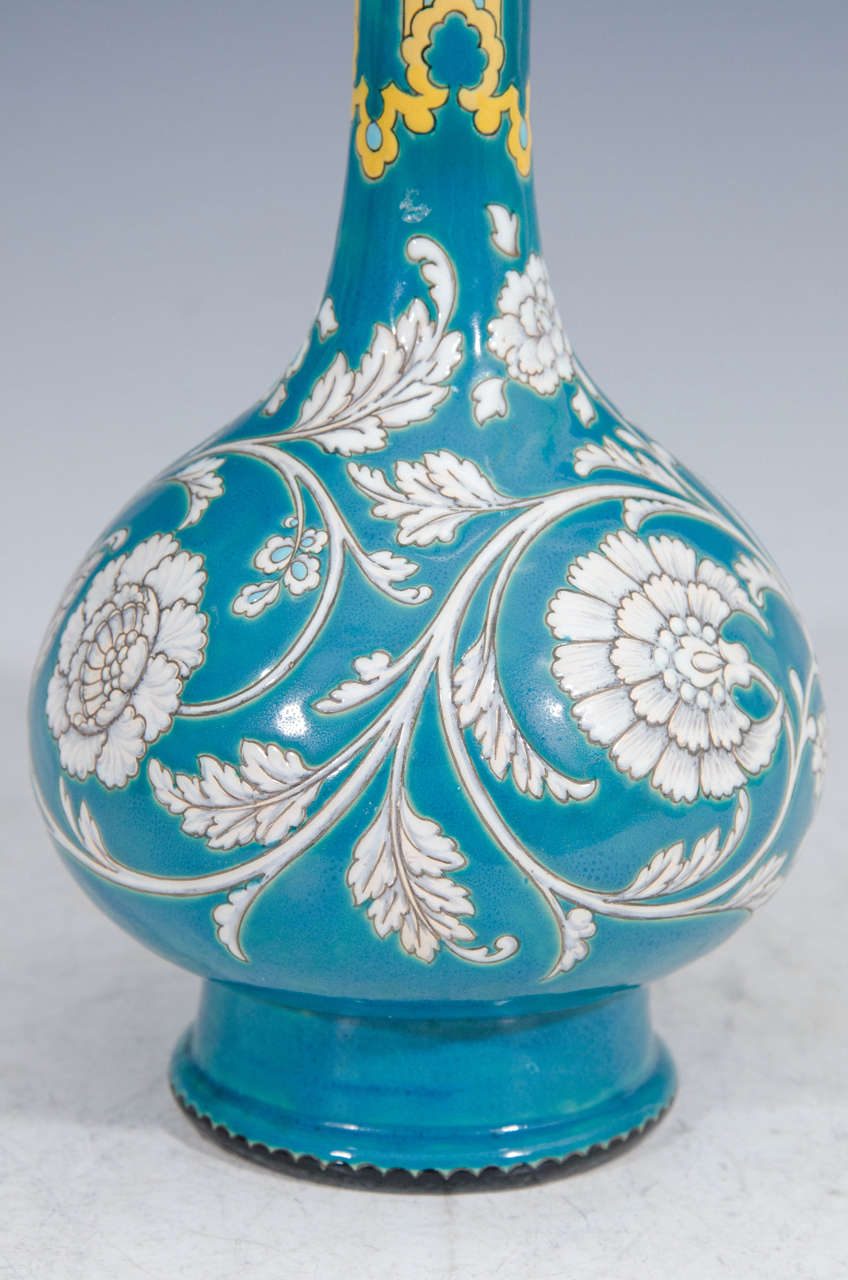 French Clement Massier Pair of Art Nouveau Ceramic Vases
