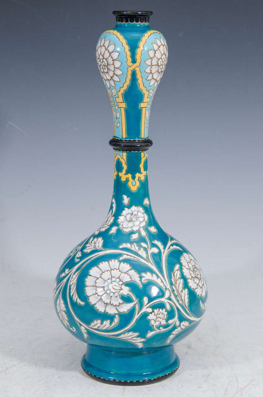 19th Century Clement Massier Pair of Art Nouveau Ceramic Vases