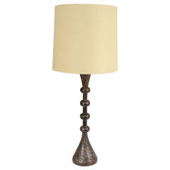 Modernist Style Metal Lamp with Bronze Patina
