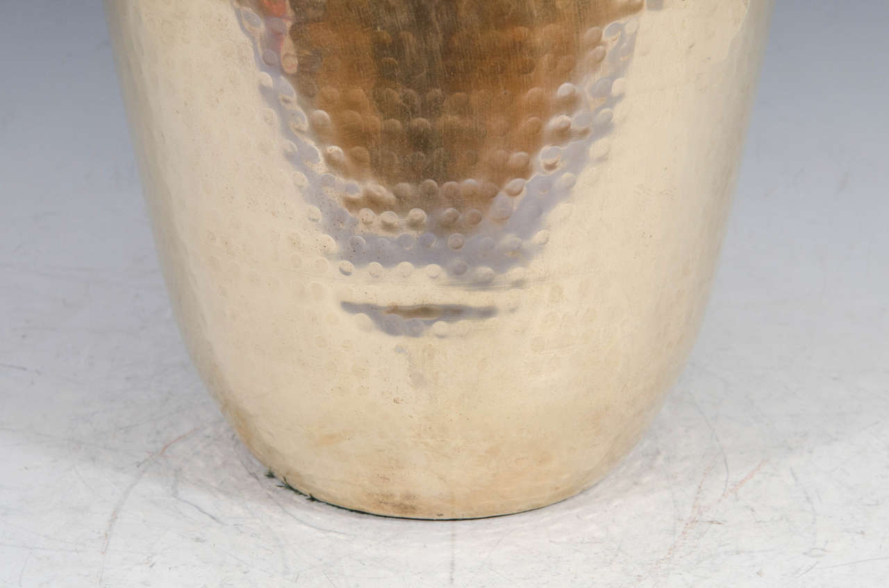 Vintage Hammered Brass Vase In Good Condition In New York, NY