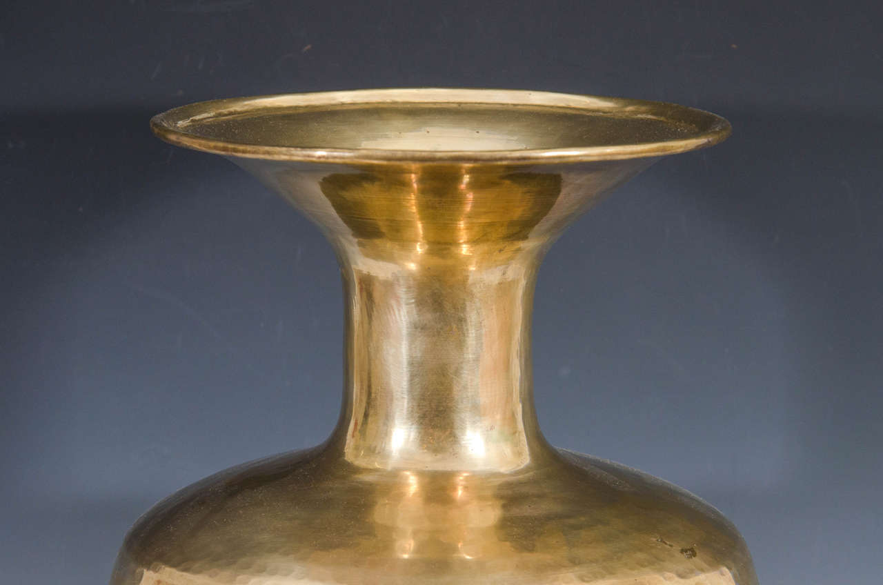 20th Century Vintage Hammered Brass Vase