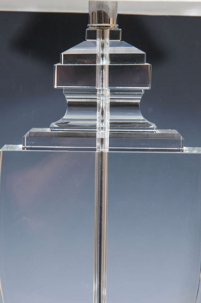 20th Century Pair of Crystal Urn Form Table Lamps 1