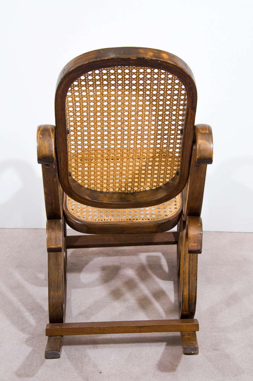 Midcentury Child's Bentwood Rocking Chair In Good Condition In Astoria, NY
