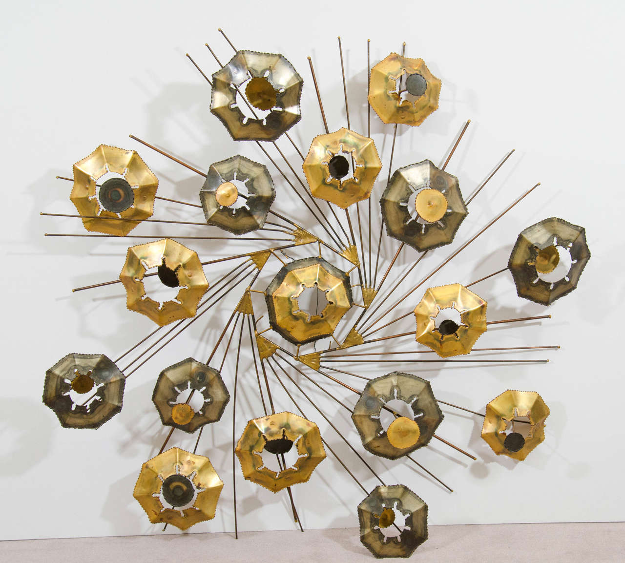 Spectacular Curtis Jere Abstract Metal Wall Sculpture