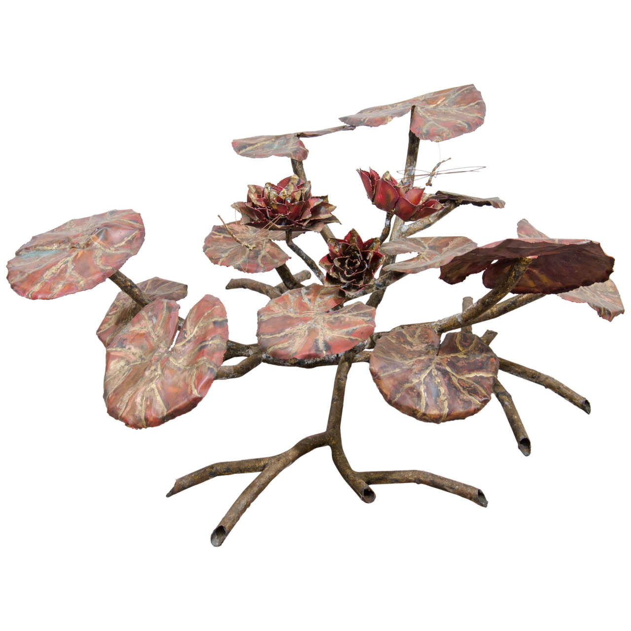 Mid-Century Lily Pad Sculpture in the Manner of Silas Seandel For Sale