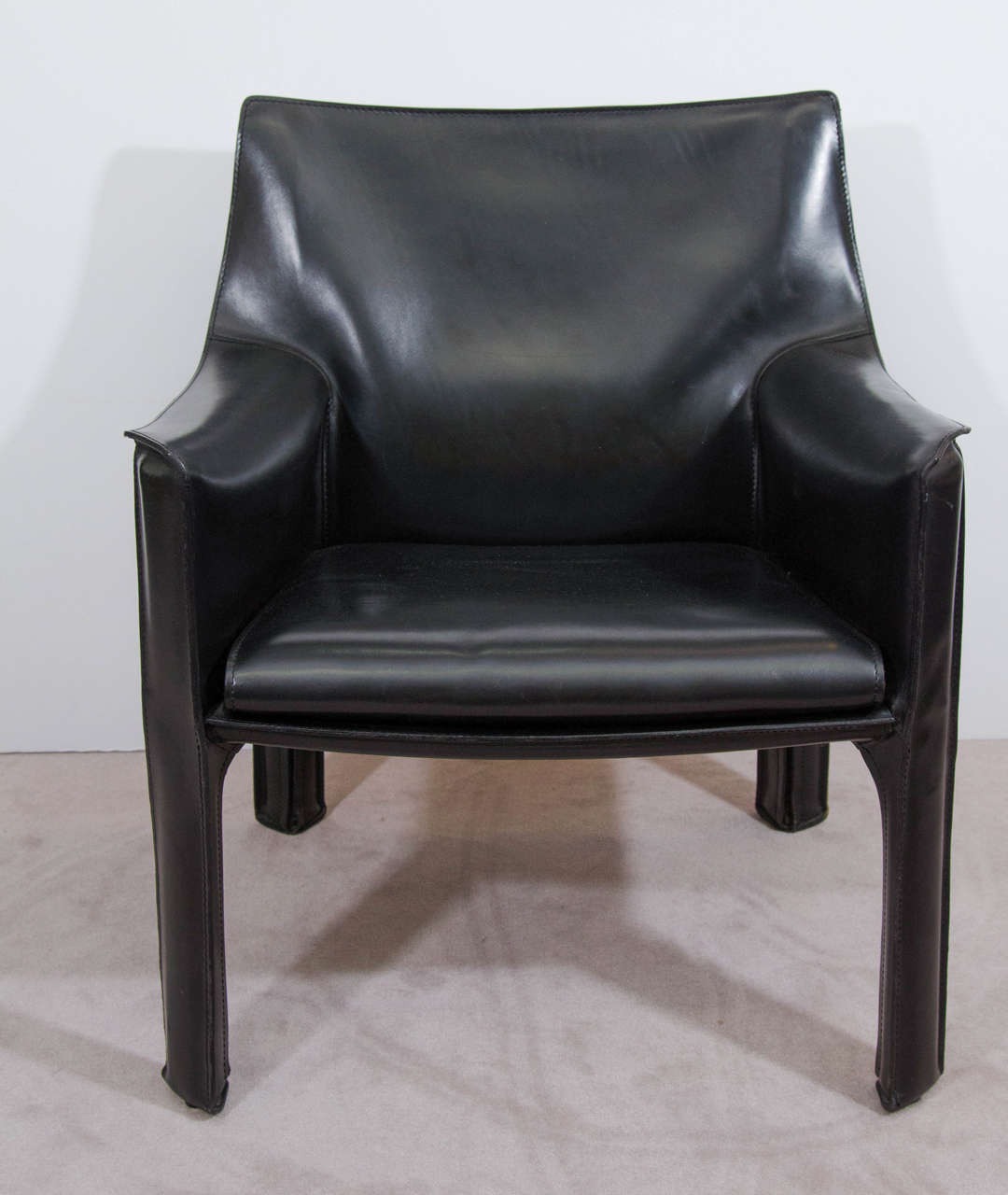 Midcentury Pair of Mario Bellini Cab Lounge Chairs for Cassina