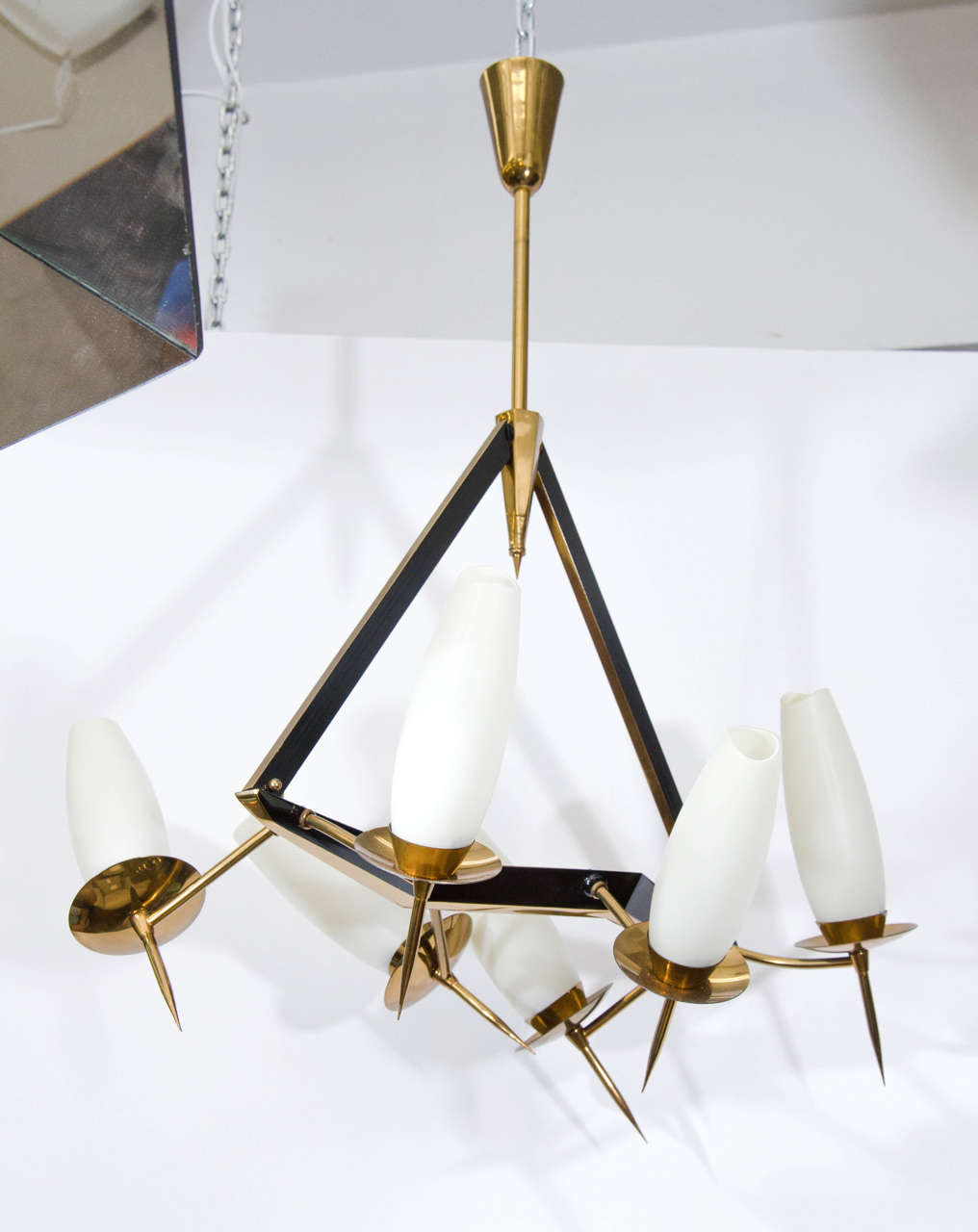 Midcentury French Chandelier with Adjustable Arms For Sale 2