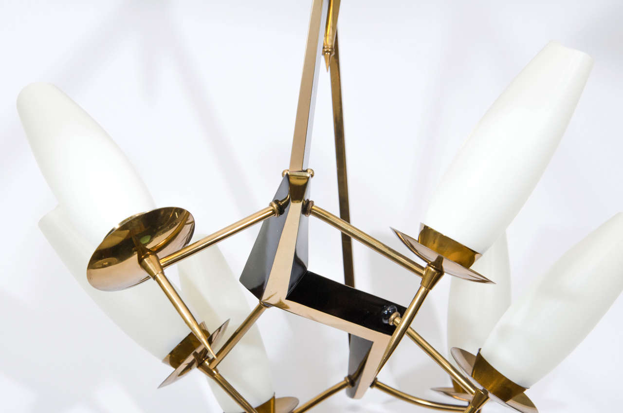 Midcentury French Chandelier with Adjustable Arms For Sale 3