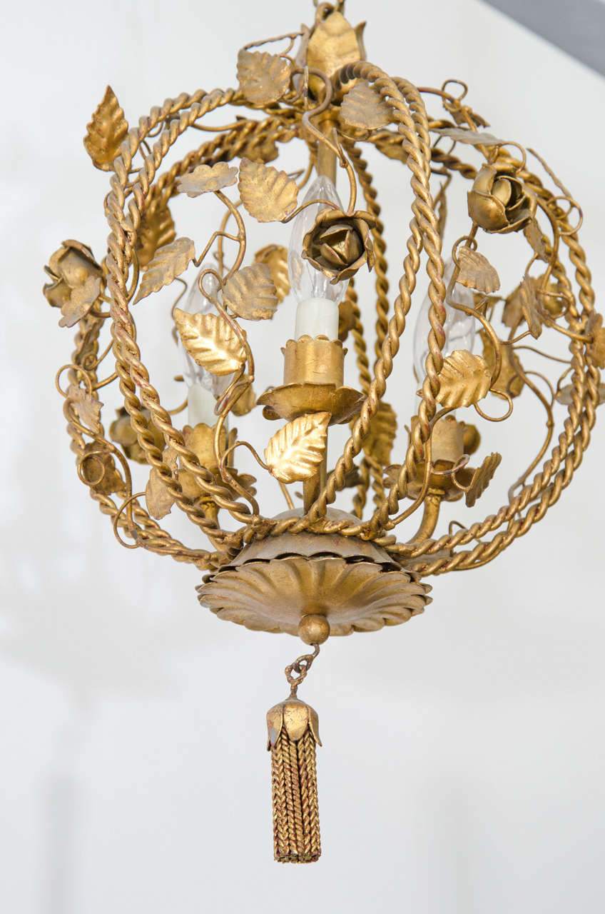brass flower pendant light