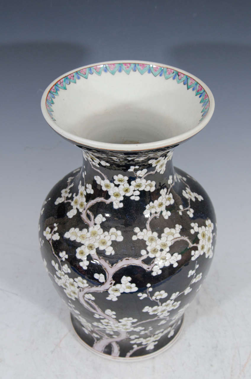 19th Century Chinese Vase with Cherry Blossoms at 1stDibs | black ...