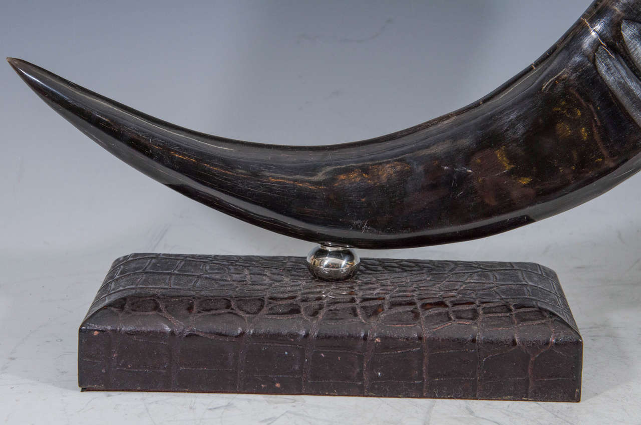 Contemporary Decorative Sculptural Buffalo Horns For Sale at 1stdibs