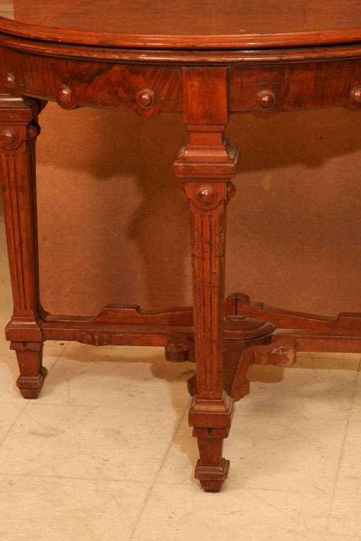 Walnut Demi-lune Game Table