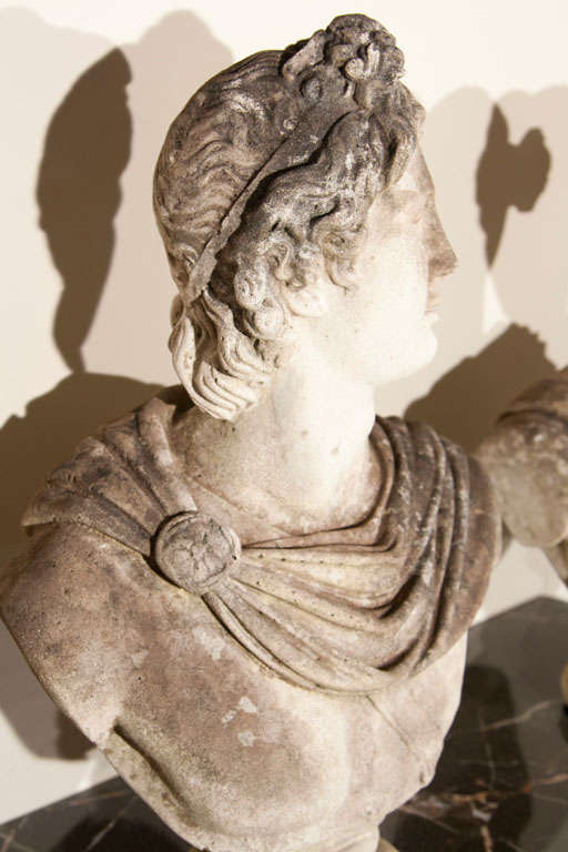 Fine Cast Stone Bust of Apollo Belvedere 1