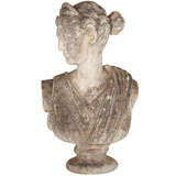 Vintage Fine Cast Stone Bust of Diana