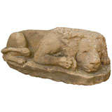 Carved Yorkstone Sleepy Lion