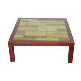 Sturdy Coffee Table with Lava Tiles by Roger Capron