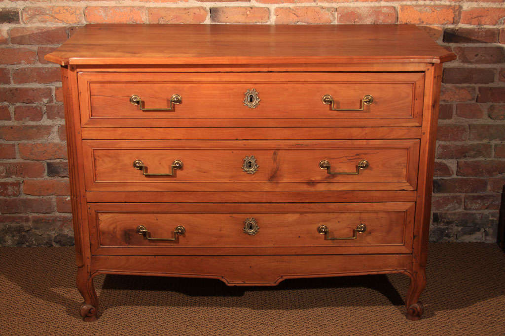 French Cherry Three Drawer Commode