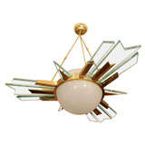 Suspended frosted glass globe chandelier