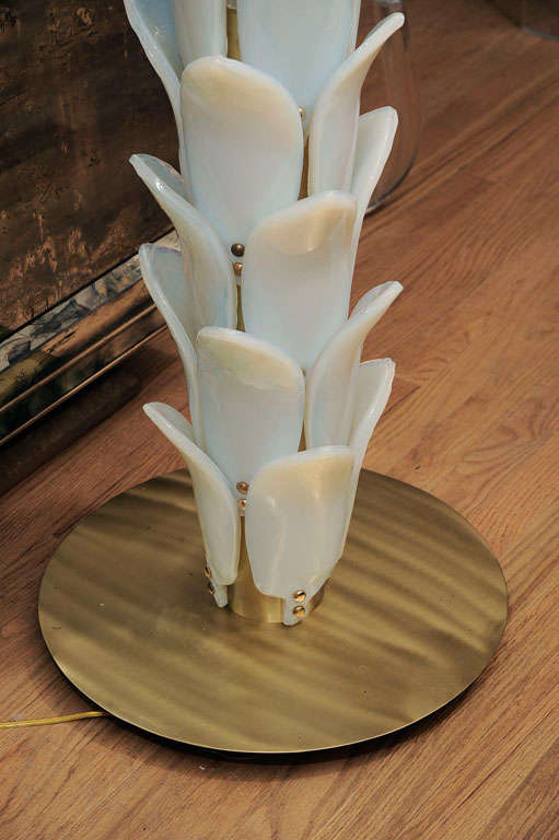 Opalescent Murano glass palm tree form floor lamp