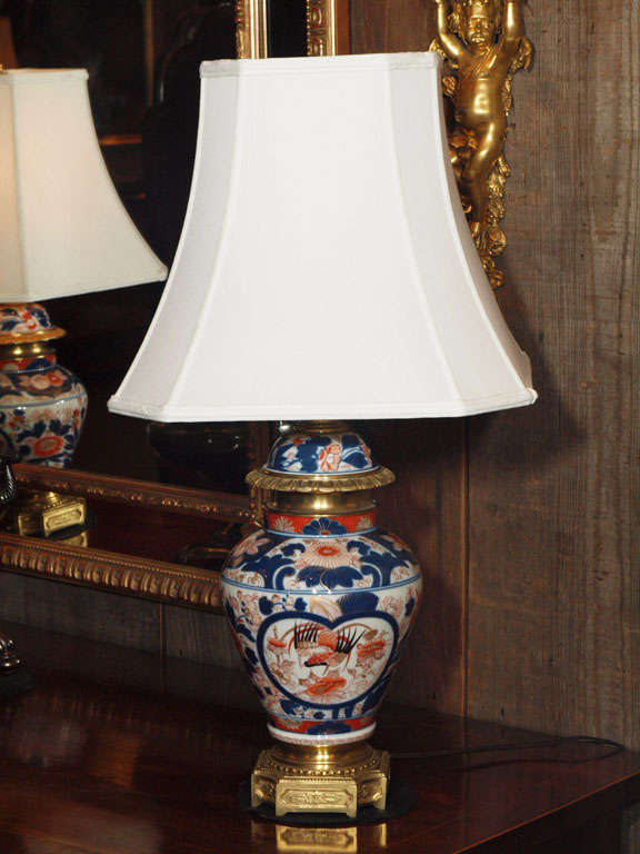 Pair of Antique Imari Lamps