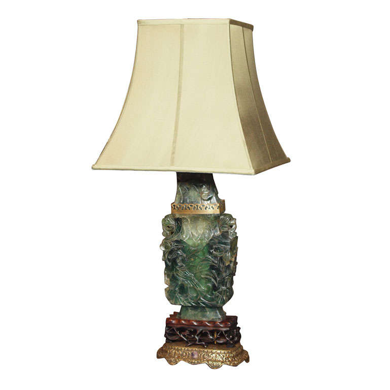 Antique Chinese Jade Quartz Lamp. at 1stDibs | antique jade lamps value,  writing desks for sale, antique jade glaze