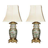 Pair of Antique Chinese Urn Lamps
